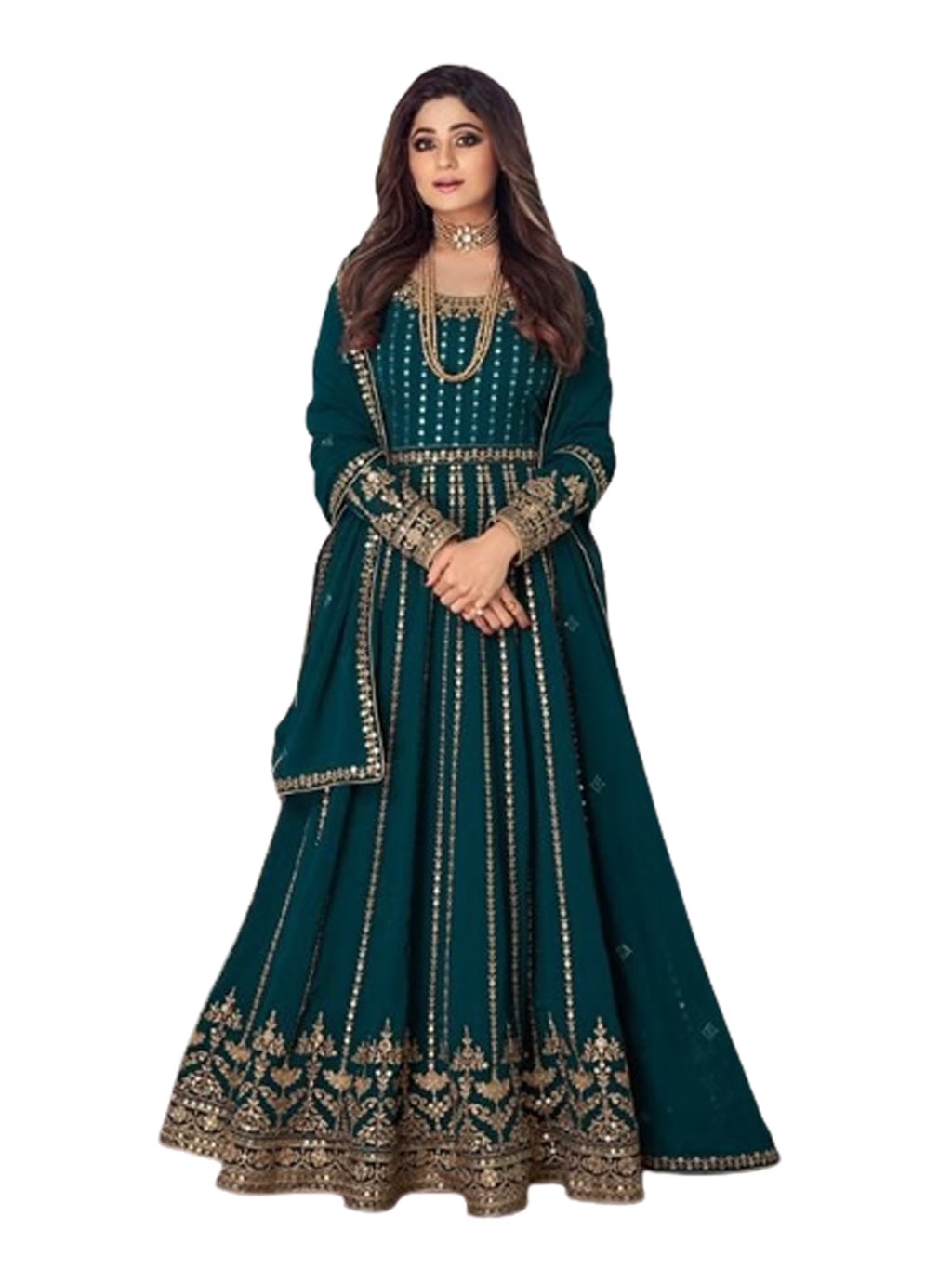 Sequin Anarkali Dress E6031