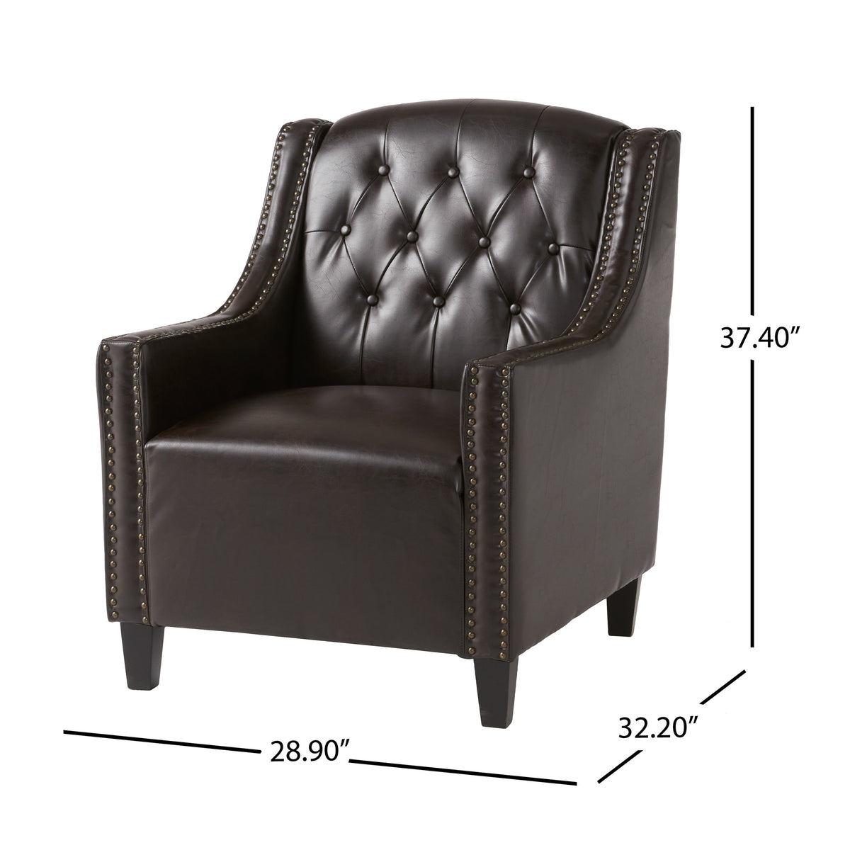 Brown Bonded Leather Club Chair X2358