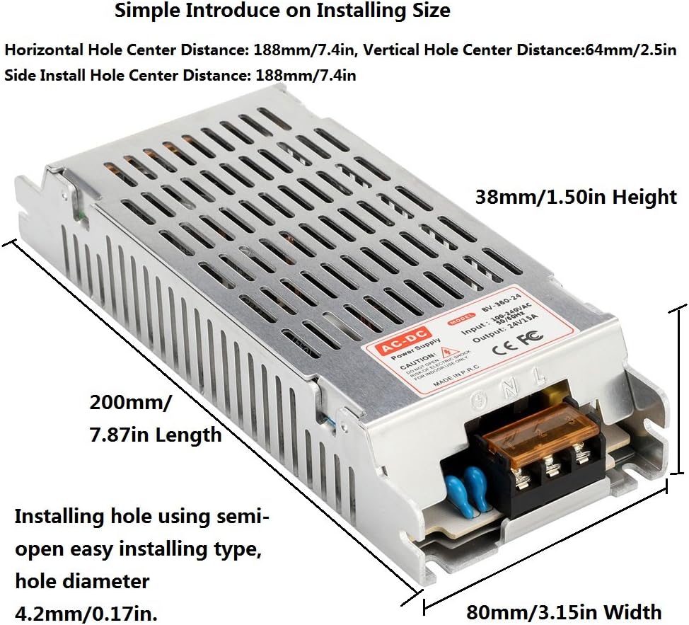 24V 15A 360W DC Universal Regulated LED Driver Power Adapter Pack of 2 S38389