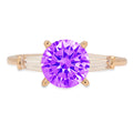 18k Yellow Gold Amethyst Three-Stone Ring U61148