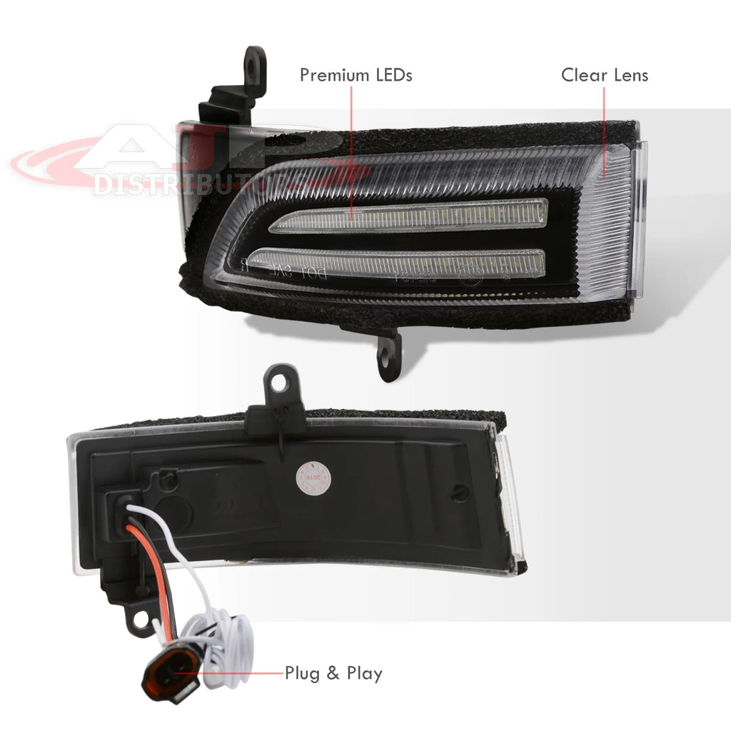 Sequential LED Mirror Turn Signal Lights Clear M9998