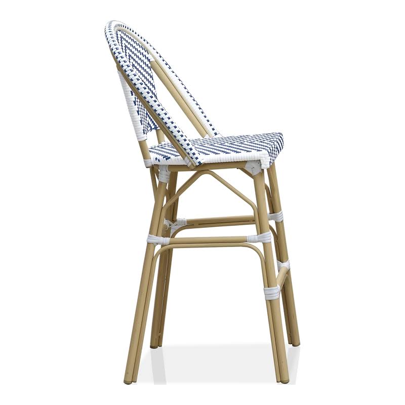 Navy Aluminum Patio Bar Chairs Set of 2 H173