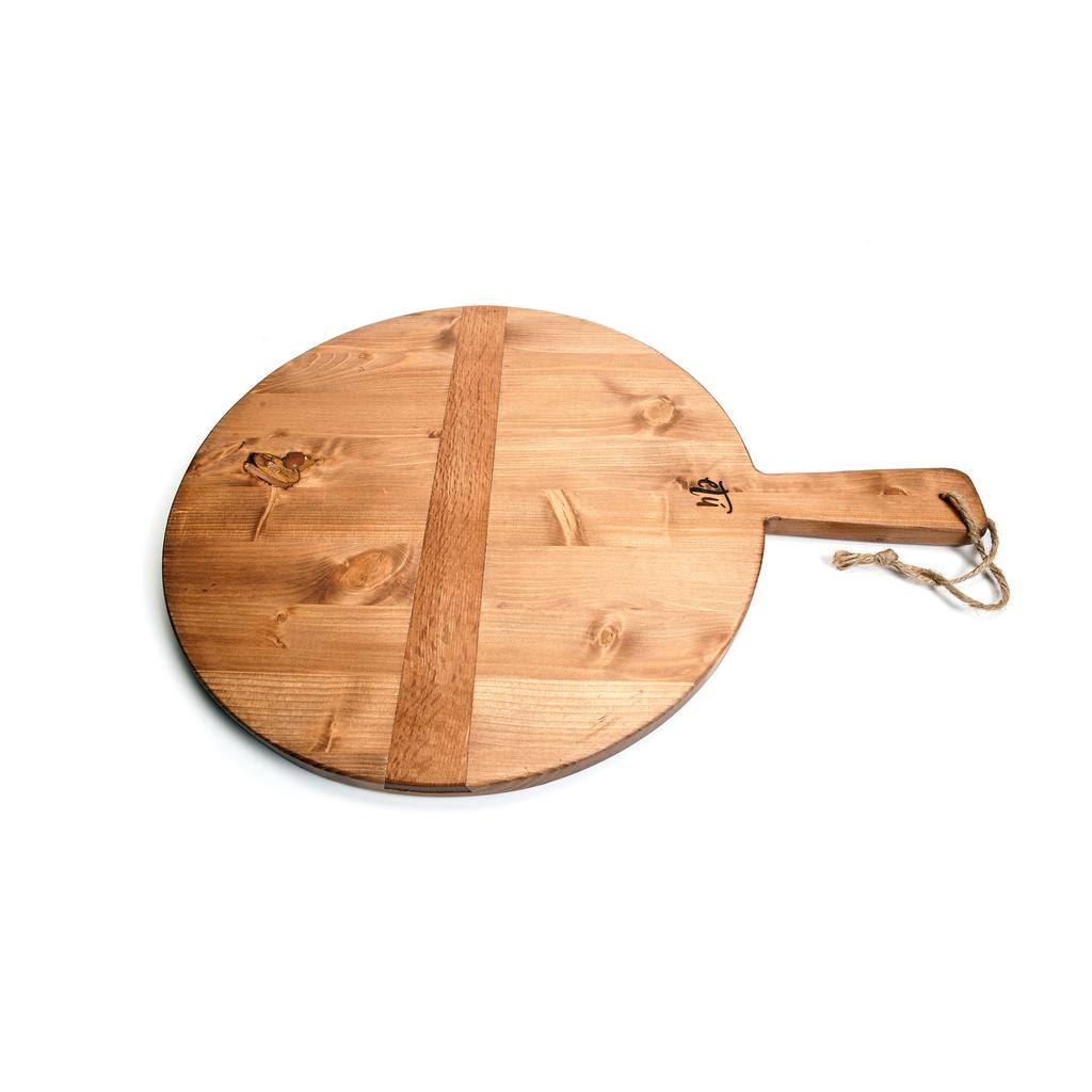 Pine Large Round Charcuterie Board, 23x22W Natural K689