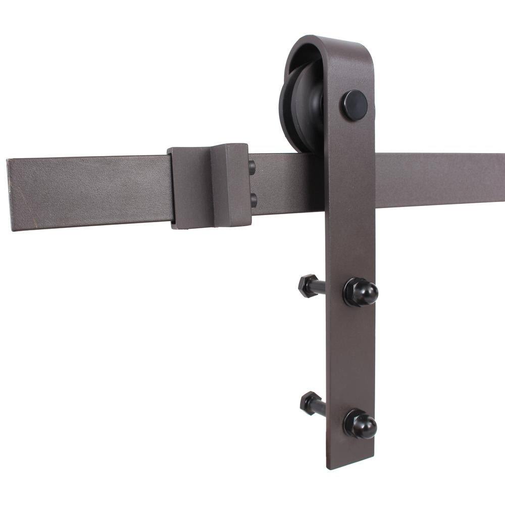 Sage Green Stained Wood Interior Sliding Barn Door with Hardware Kit X43377