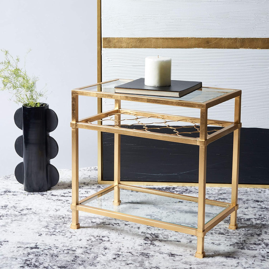 Gold Leaf Glass Side Table C486921
