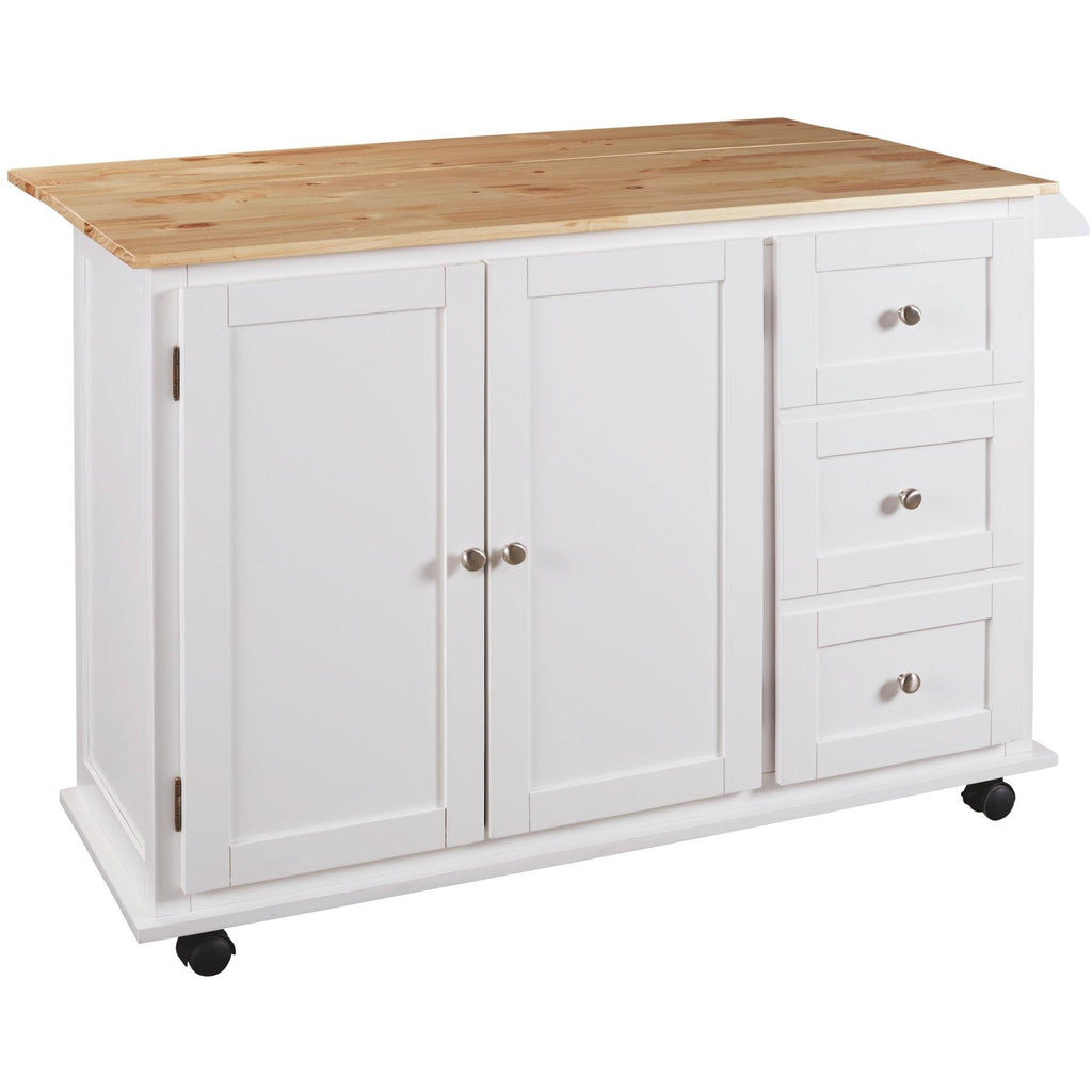White/Light Brown Kitchen Cart H62558
