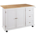 White/Light Brown Kitchen Cart H62558
