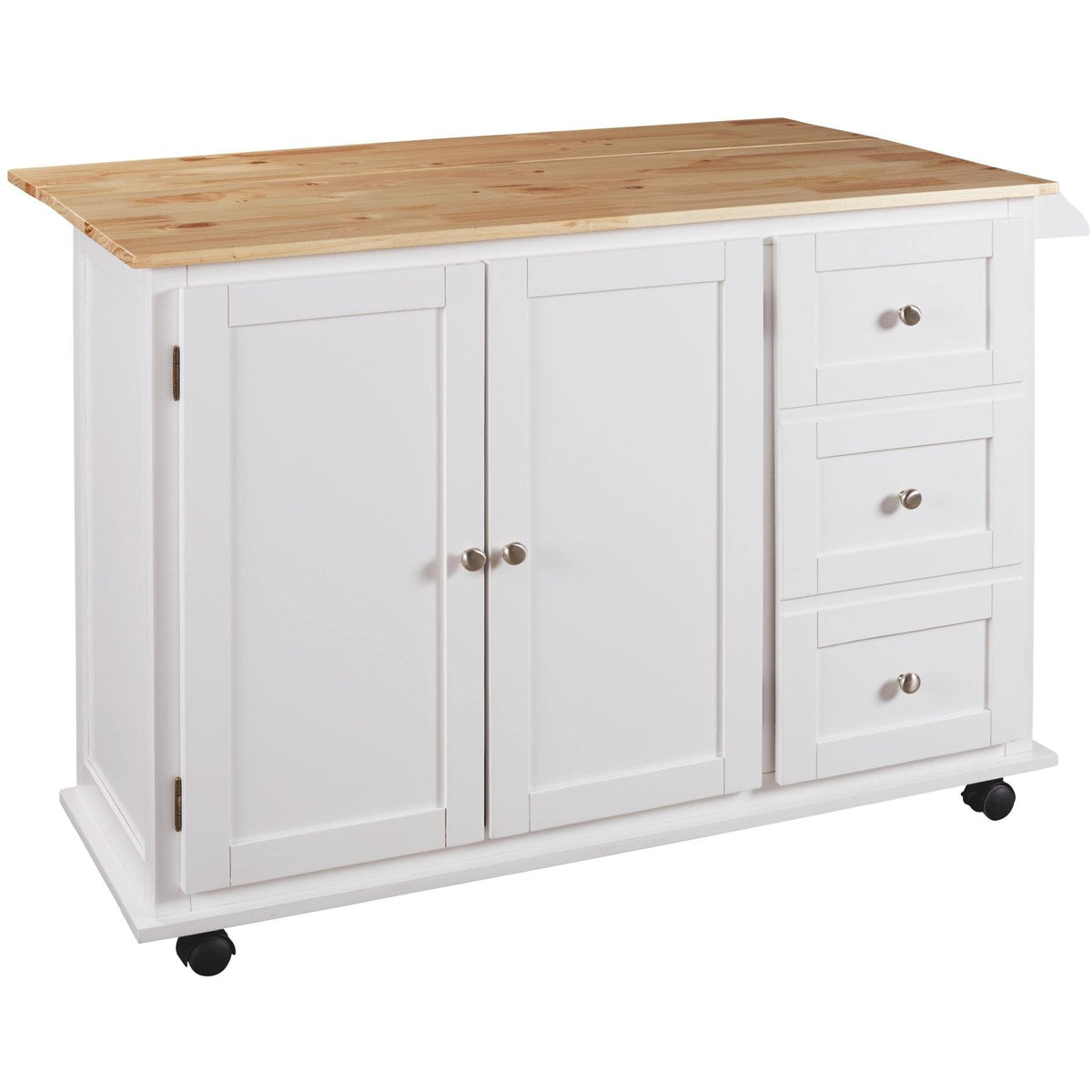 White/Light Brown Kitchen Cart H62558