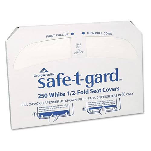 White Half-Fold Toilet Seat Covers, 250/Pack, 20 Boxes/Carton V43572