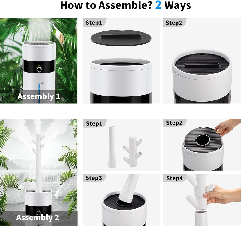 Ultrasonic Topfill Cool Mist Tower Humidifier 18L 4.76Gal 360° Nozzle D463
