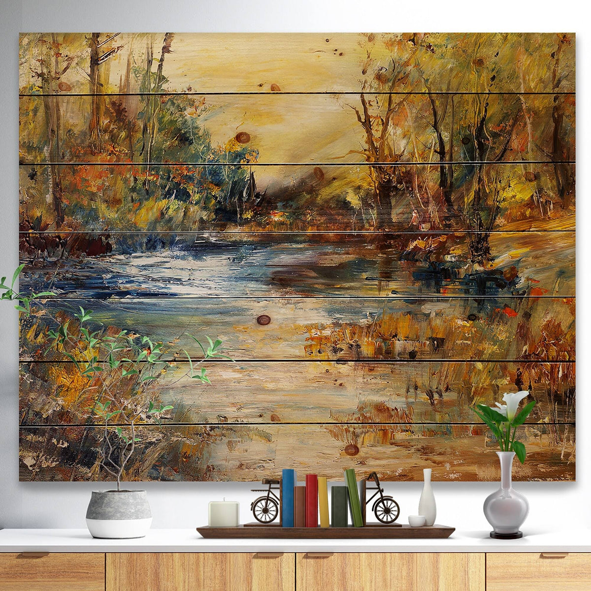 Natural Pine Wood Landscape Print G513