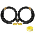 Propane 2 Way Y Splitter Adapter Hose with Shut Off Valve R561