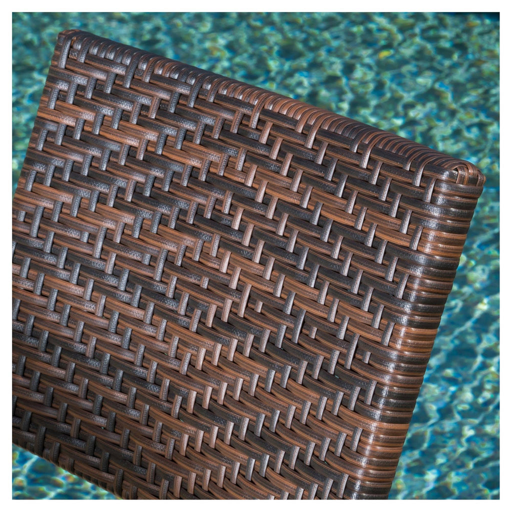 Set of 2 Wicker Patio Folding Chairs Brown F650