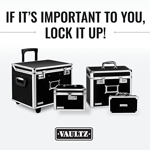 Locking Vinyl Record Storage Box 50 Album Holder Black S9425