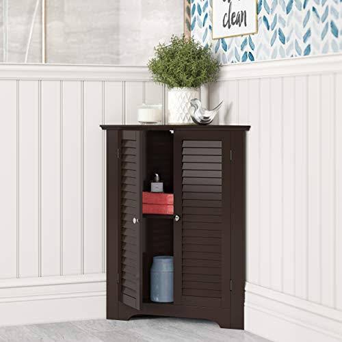 3-Shelf Corner Cabinet Espresso Q364981