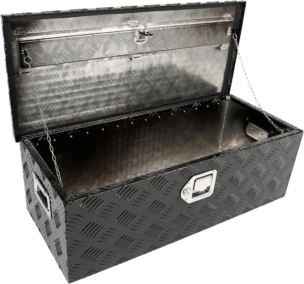 Black Aluminum Pick Up Truck Bed Tool Box with Lock Keys E253031