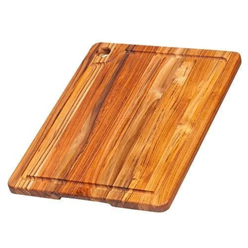 Teak Cutting Board with Corner Hole and Juice Canal F961038