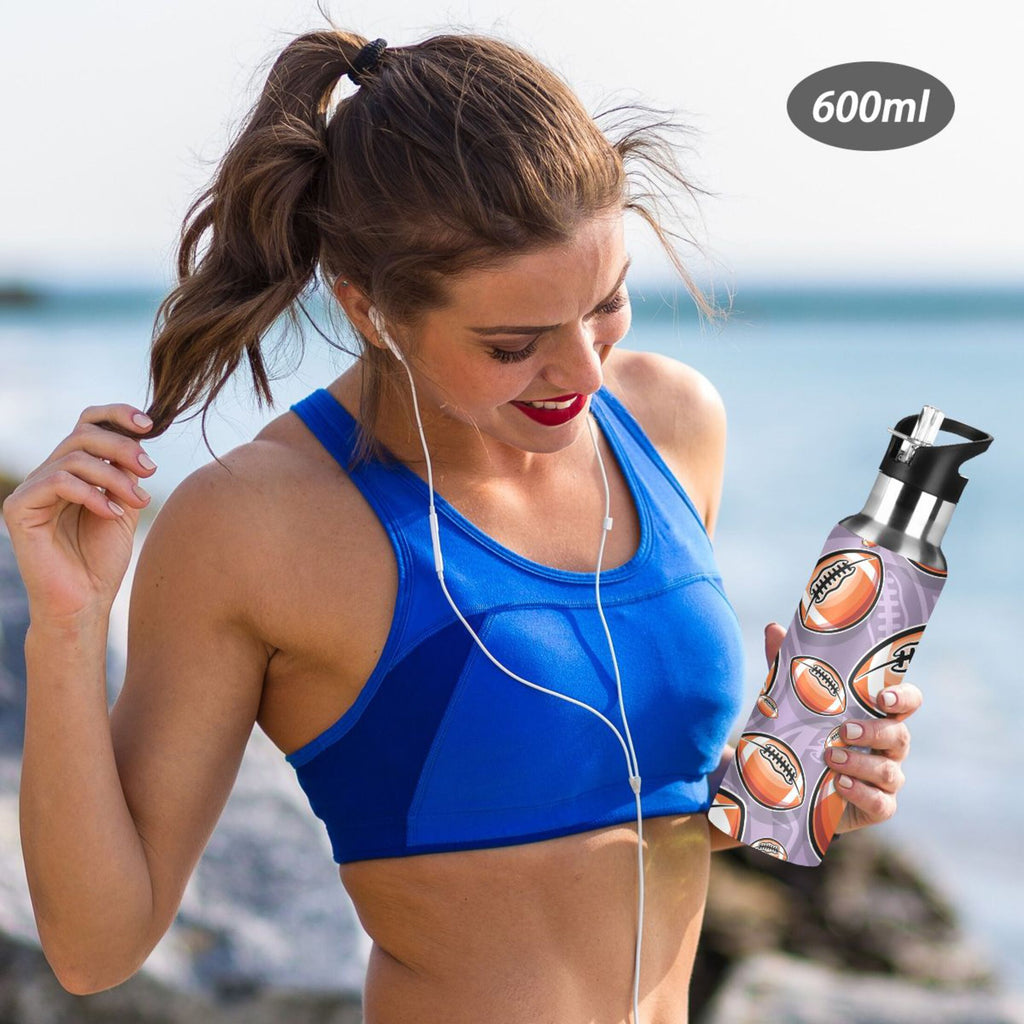 20 oz Insulated Stainless Steel Water Bottle with Straw Lid W392501