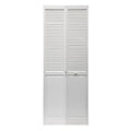 White Louver Pine Wood Bifold Door N82442