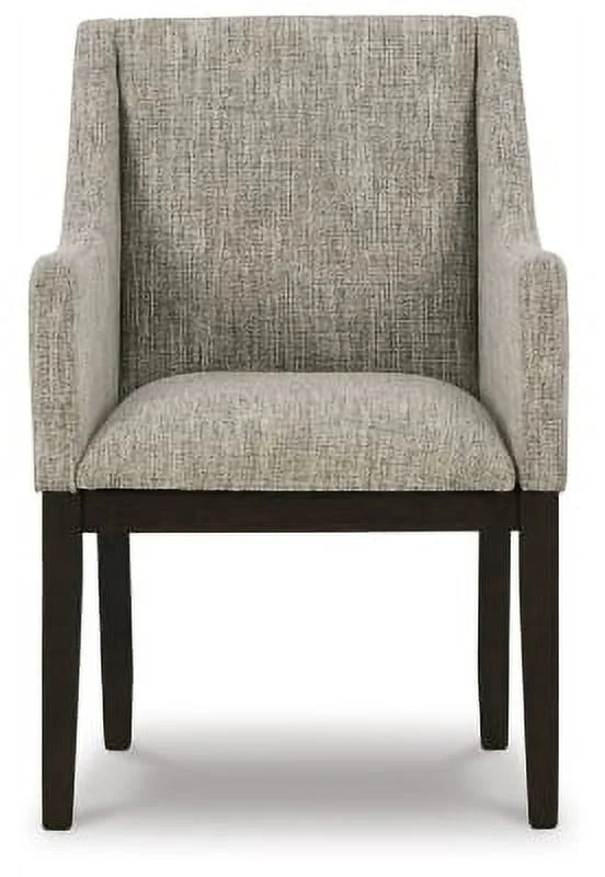 Gray & Dark Brown Upholstered Arm Chair, Set of 2 P55028