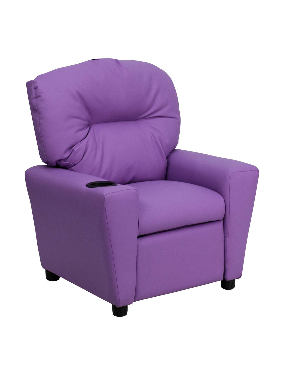 Lavender Vinyl Kids Recliner with Cup Holder U409854