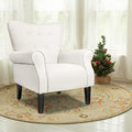 Beige Fabric High Backrest Accent Chair M77329