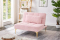 Pink Teddy Fabric Convertible Sofa Bed E48370