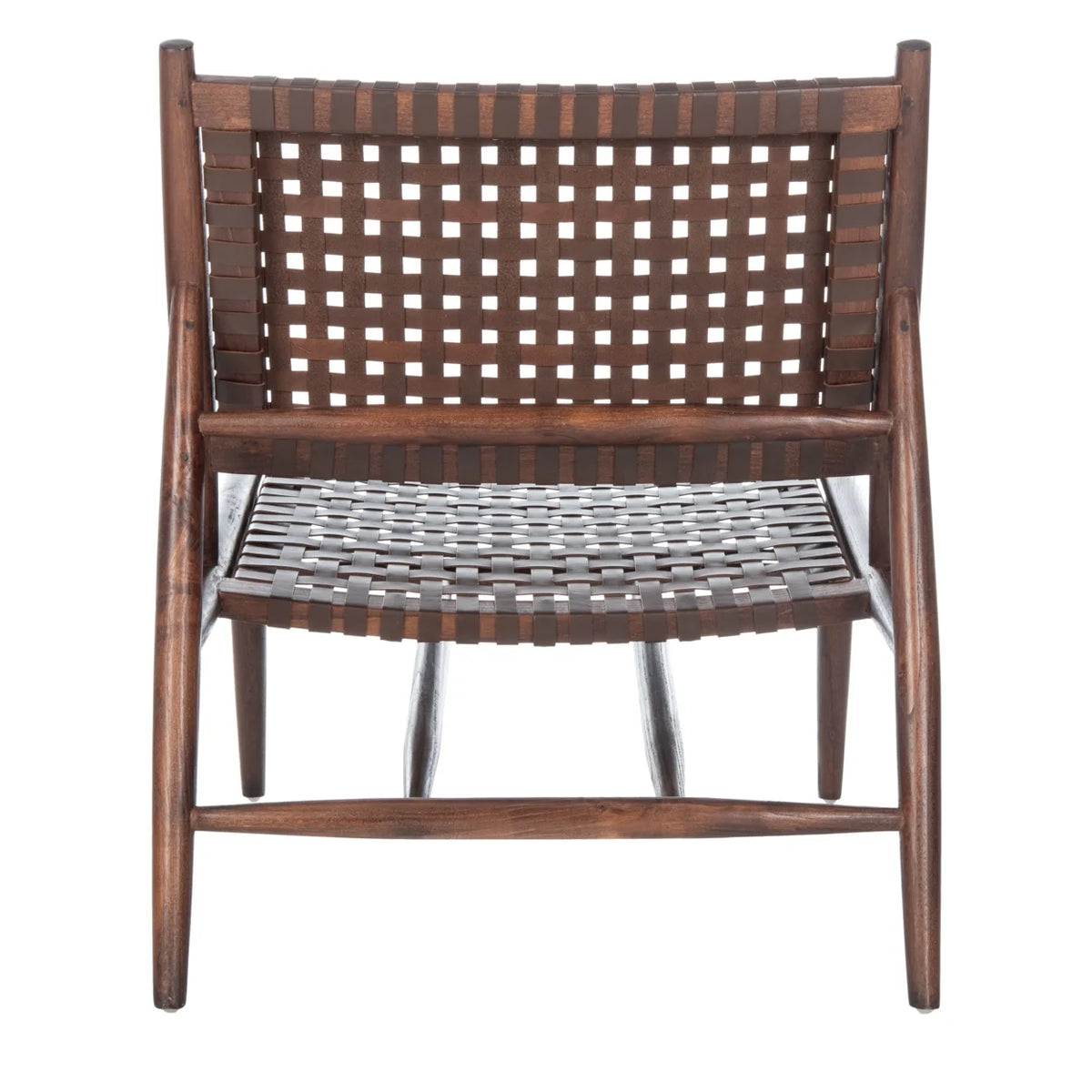 Brown Leather Woven Accent Chair M338715