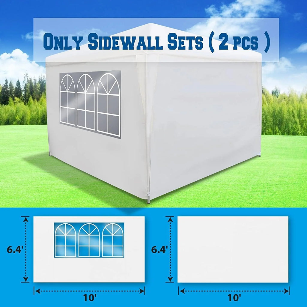 x6.4' Side Panel for Tent, Outdoor Replacement Sidewall for Folding Tent Canopy Gazebo Marquee (1 pc with Window, 1 pc without Window) G543