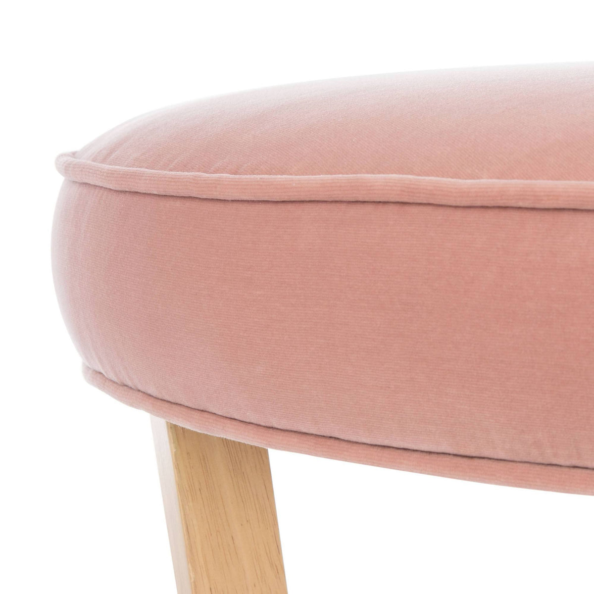Blush Pink Velvet Ottoman Q17601