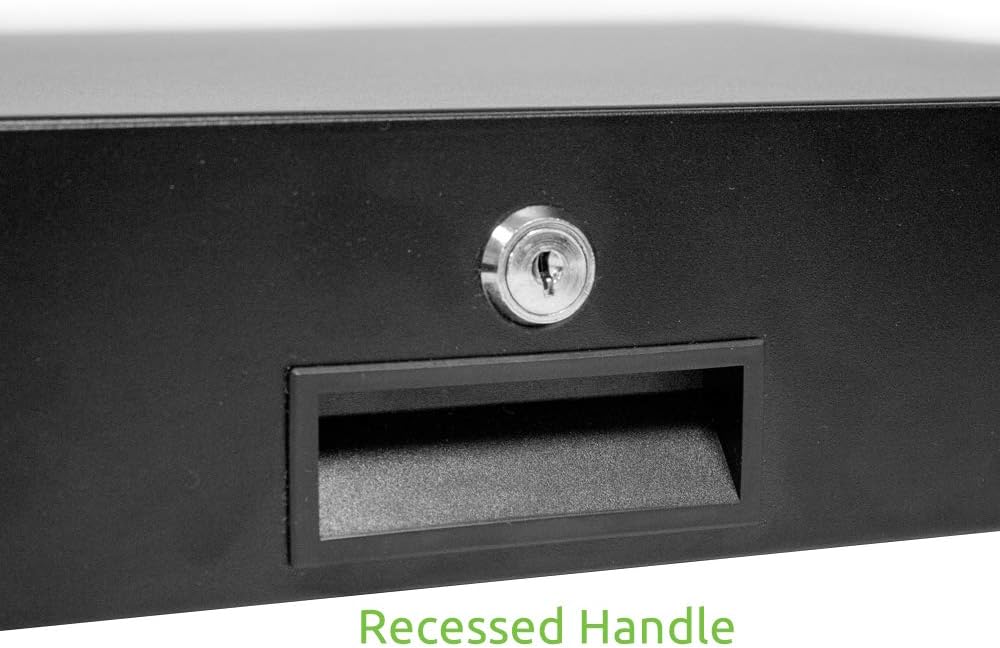 4U Black Rack Mount Drawer with Lock and Key P256