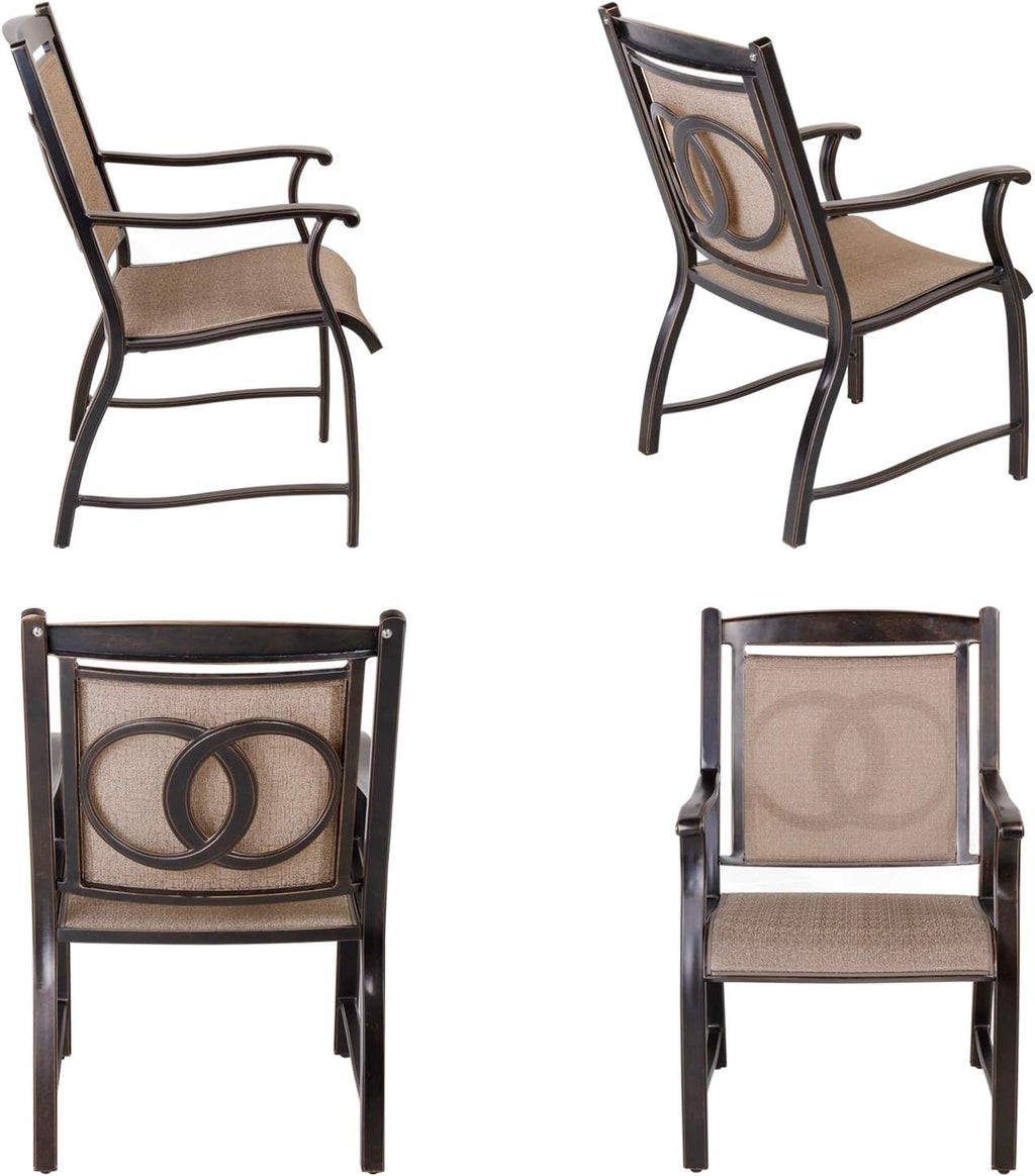 Cast Aluminum Outdoor Dining Chairs Set of 4 I7538