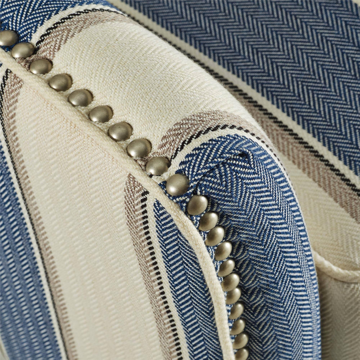 Striped Blue/White Accent Chair V6764