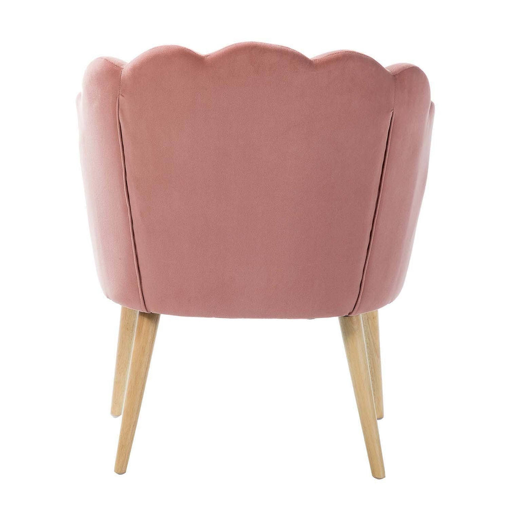 Pink Scalloped Velvet Arm Chair Set of 2 T4070