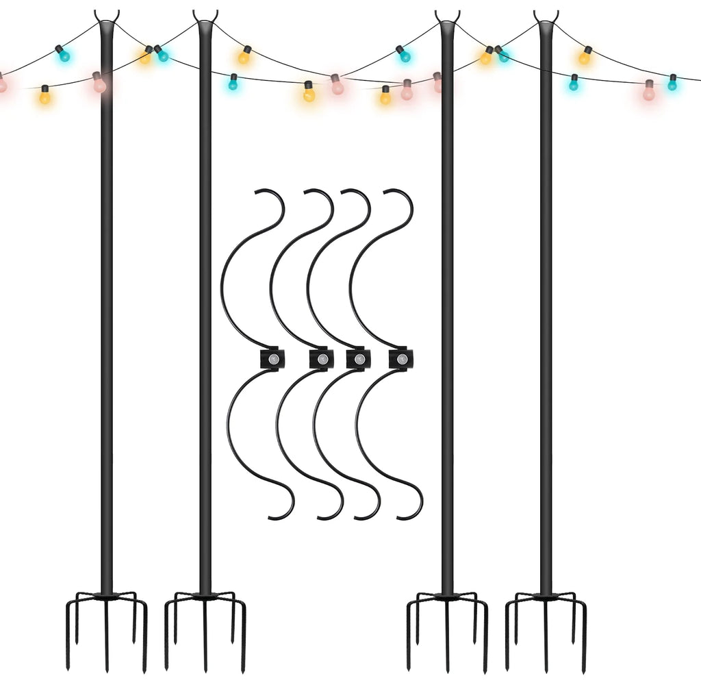 String Light Poles Stand for Outside, 2 Pack, 9 FT x 25 mm R879