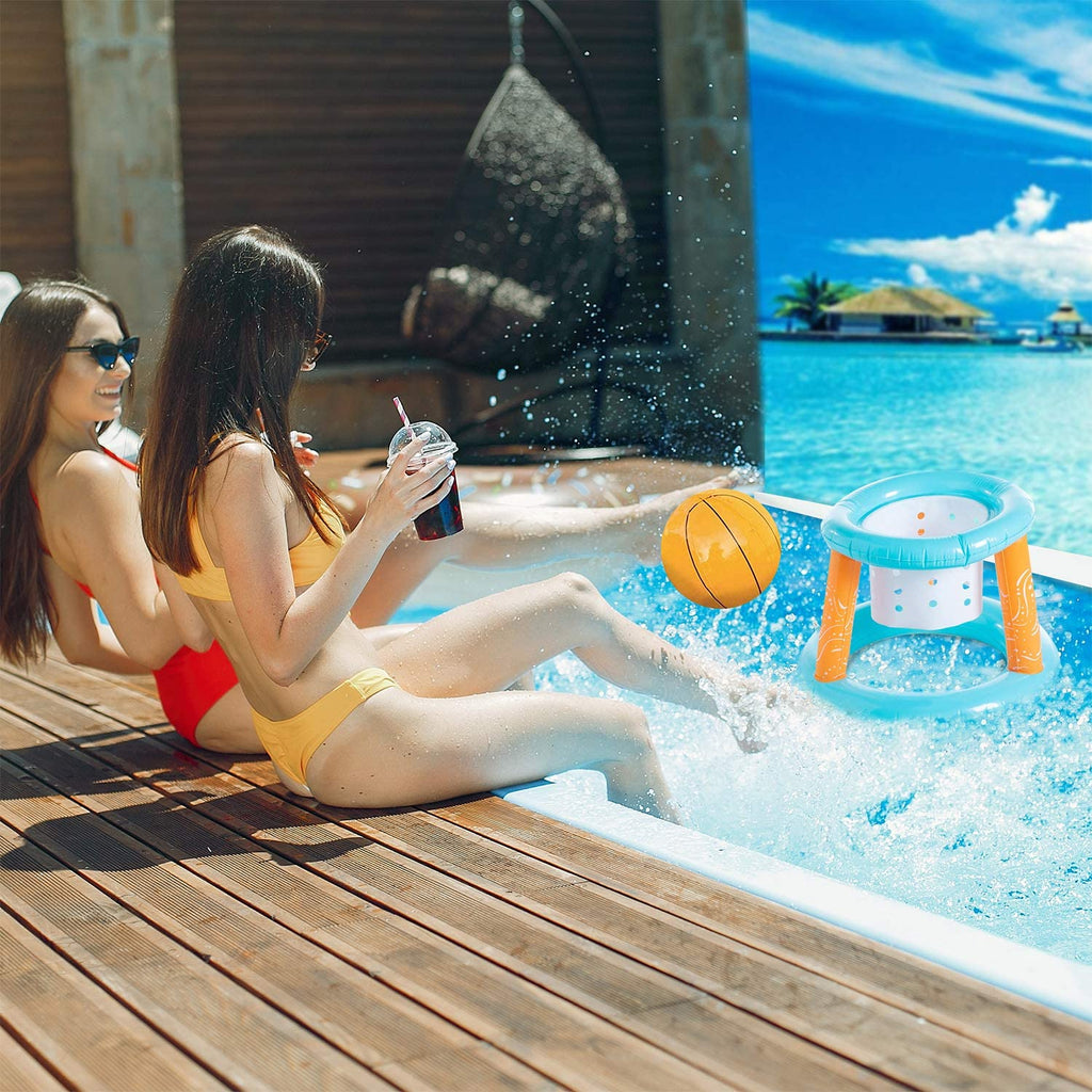 Light Blue Inflatable Pool Volleyball Net Set L40193