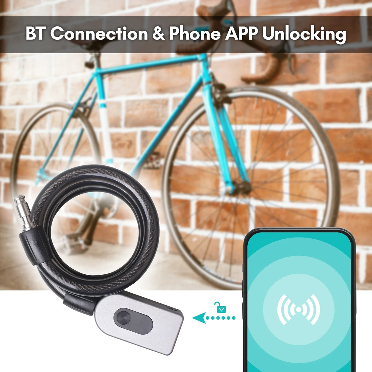 Bike Lock Cable Combination Lock Keyless Cable Lock IP66 Waterproof Built-in Battery U219