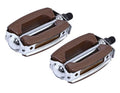 Rubber Pedals 1/2" Brown and Chrome, Pair, Bike Part for Cruiser, BMX, Lowrider, Trike Z114