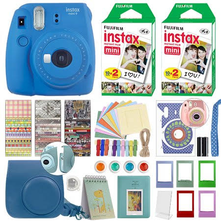 Cobalt Blue Instant Film Camera with 40 Film Bundle I125