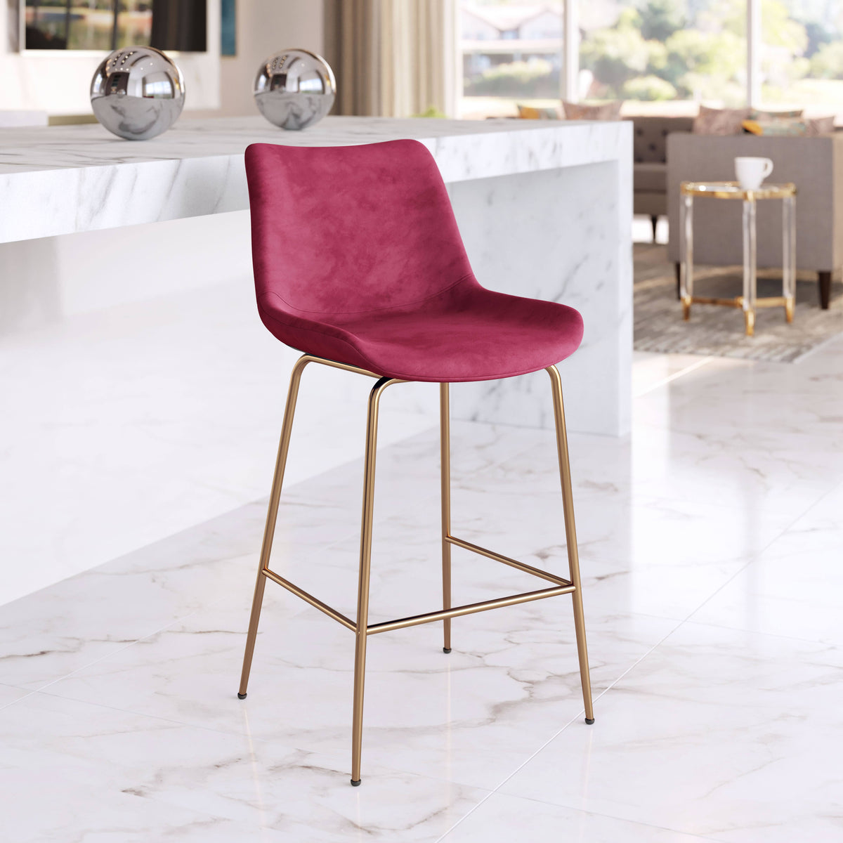 Red and Gold Counter Chair K983