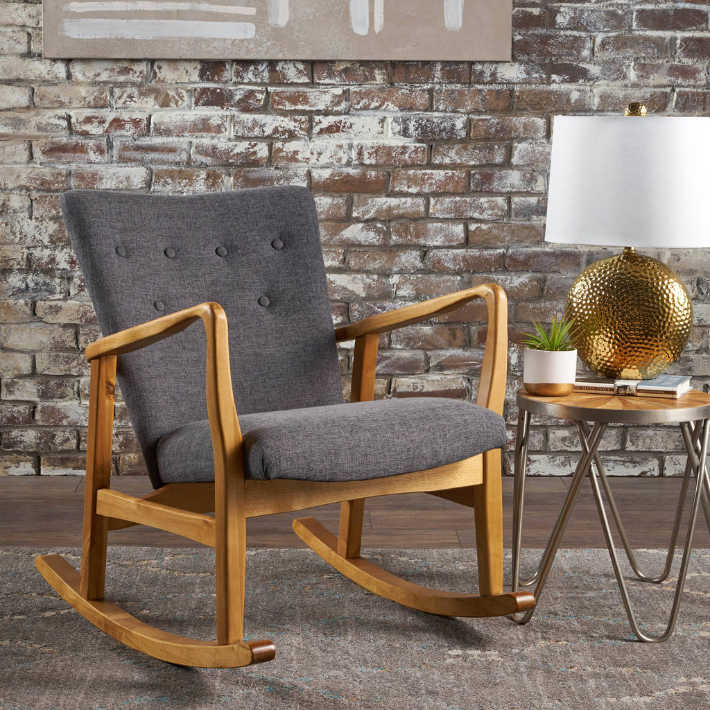 Grey Fabric Rocking Chair U382