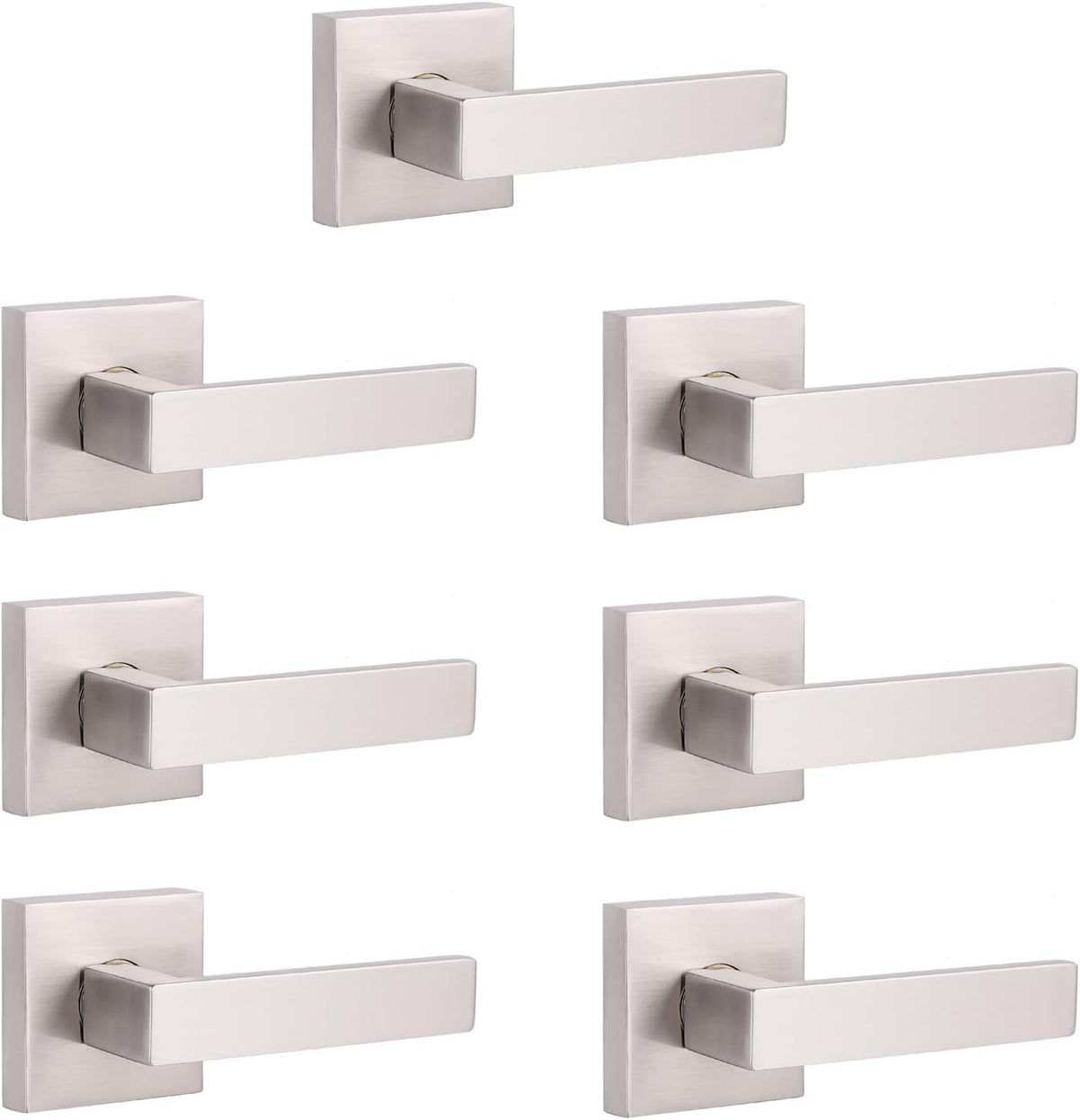 10 Pack Square Satin Nickel Privacy Door Locksets S4015