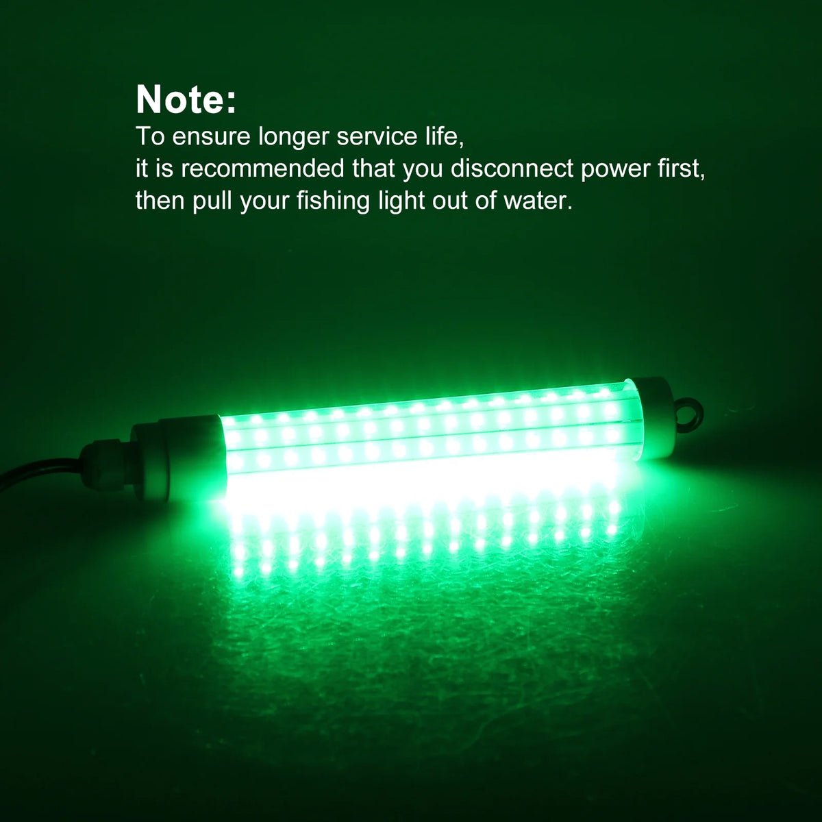 2Pcs Underwater Night Fishing Light, 12V 10.5W 120LED 1000 Lumen Green Submersible Fishing Light U26136