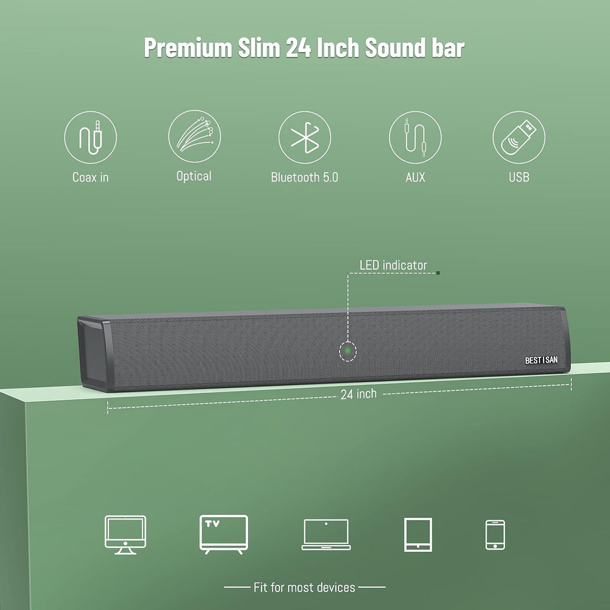 80 Watt Bluetooth 2.0 Channel Sound Bar C408