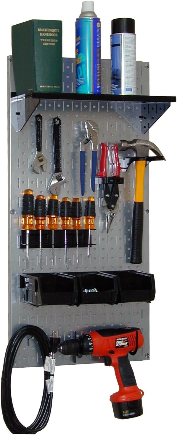 Pegboard Organizer with Black Accessories Pack of 2 V42832