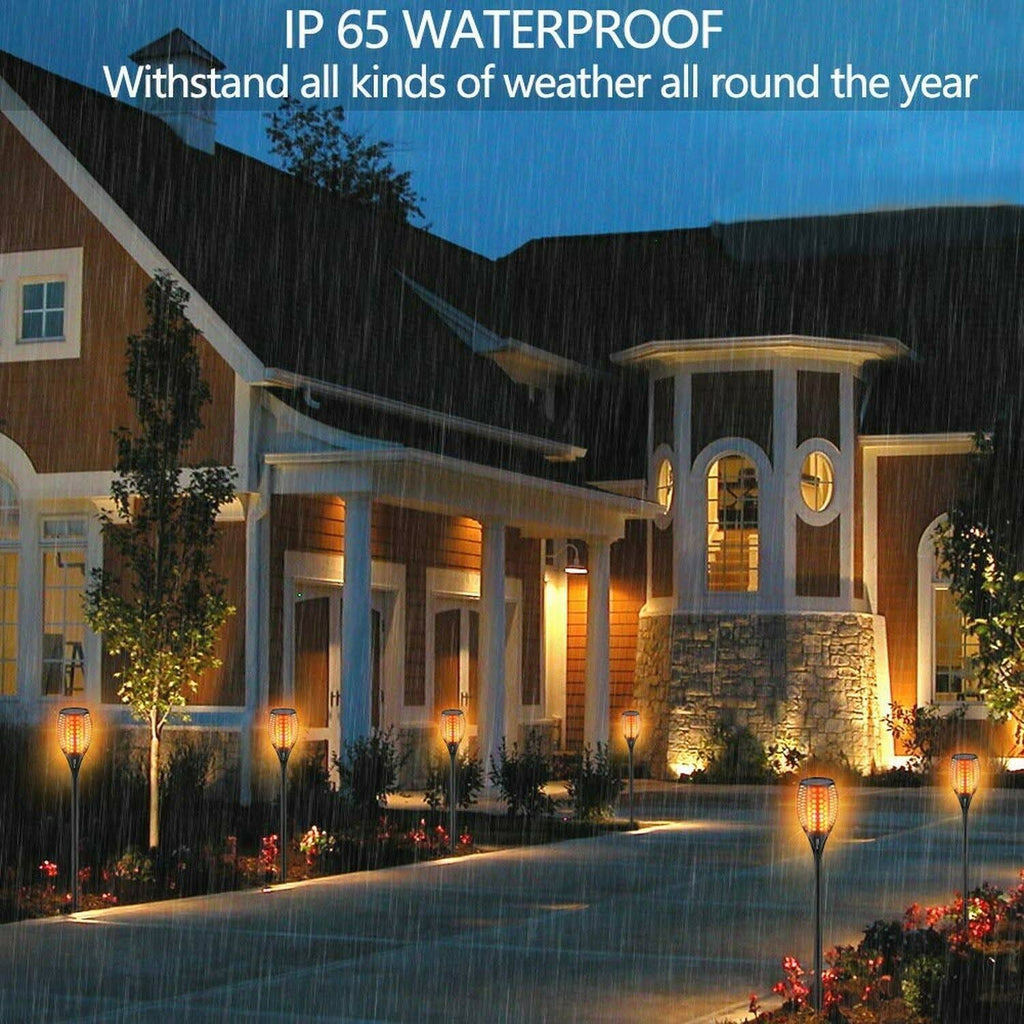 Solar Torch Lights Waterproof Flickering Flame Torches K4855