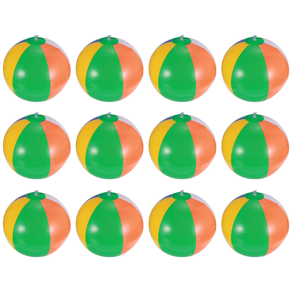 12 Pcs Inflatable Beach Balls Pool Toys F391