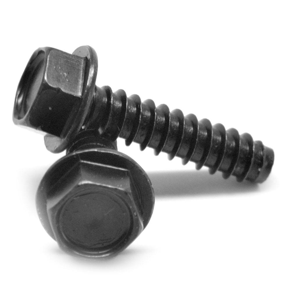 1/4-14 x 3/4 Sheet Metal Screw Hex Washer Head Type B Low Carbon Steel Black Oxide H1623