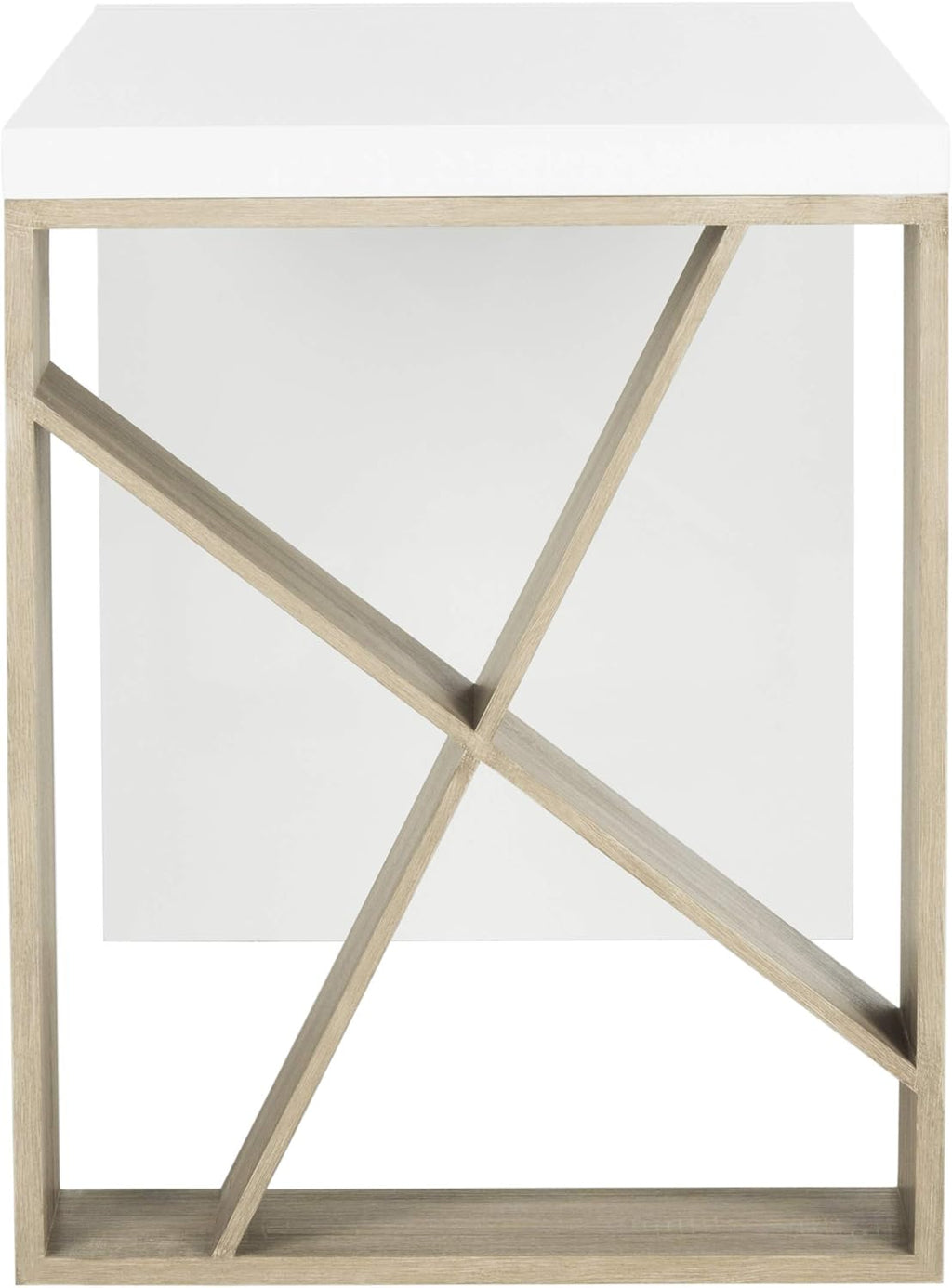 White Lacquer and Oak Desk J154