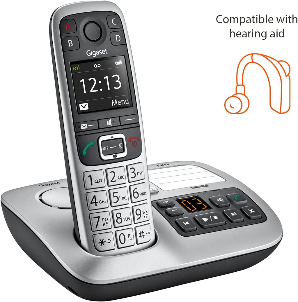 Cordless Phone with Answering Machine and SOS Key, Platinum Y280